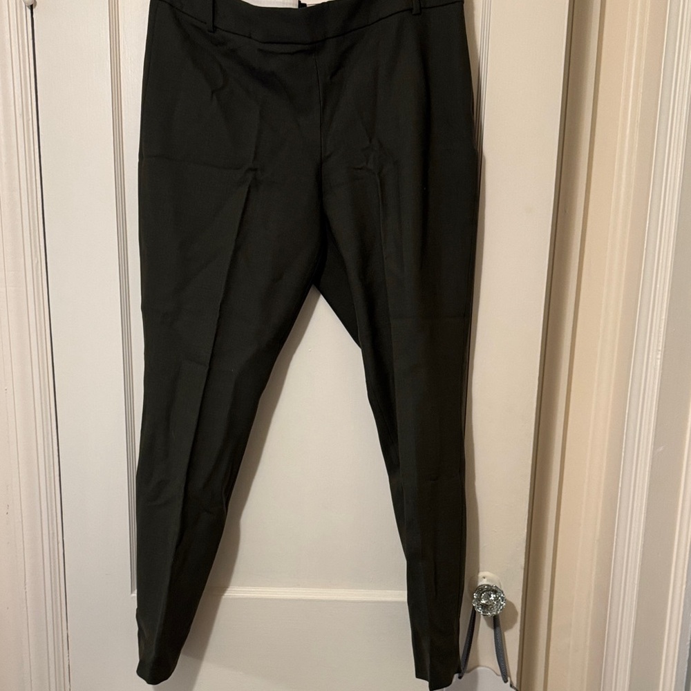 J. Crew women’s NWOT olive Dress Pants size 12 wool blend side zip gorgeous